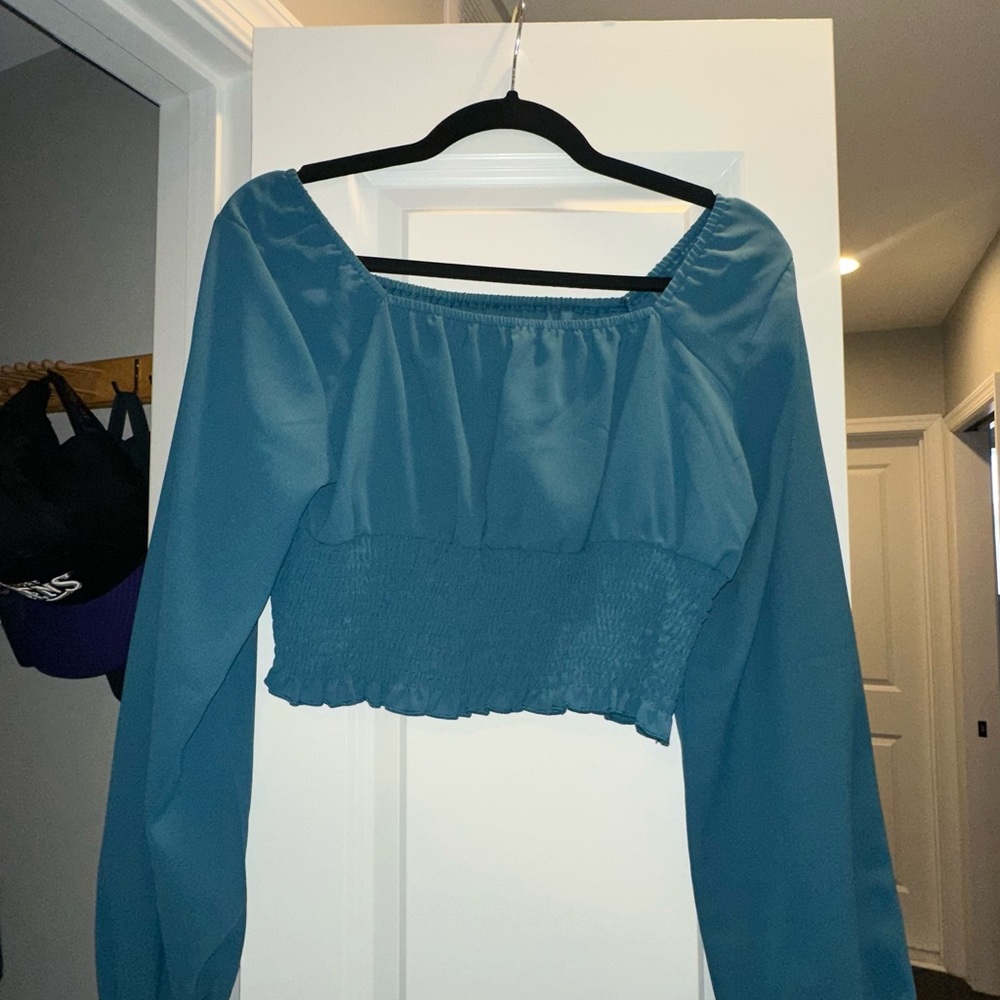 SHEIN Teal Long Sleeve Blouse -Moving Sale -Everything Must Go -ACCEPTING OFFERS